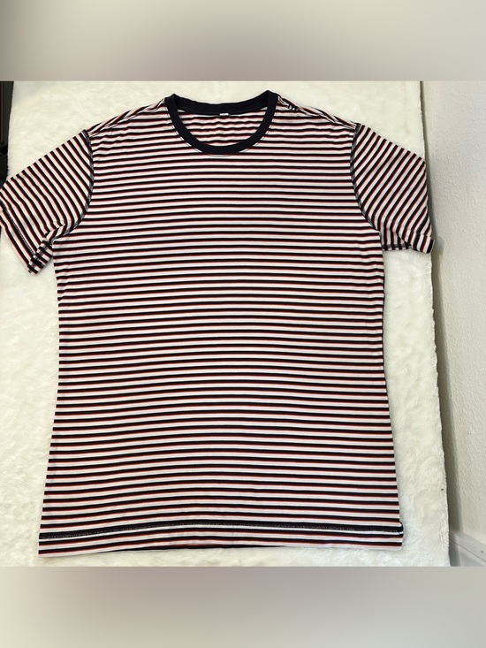 lululemon athletica Other - Lululemon Mens 5 Year Basic Tee Shirt Blue White Red Stripe Size Large